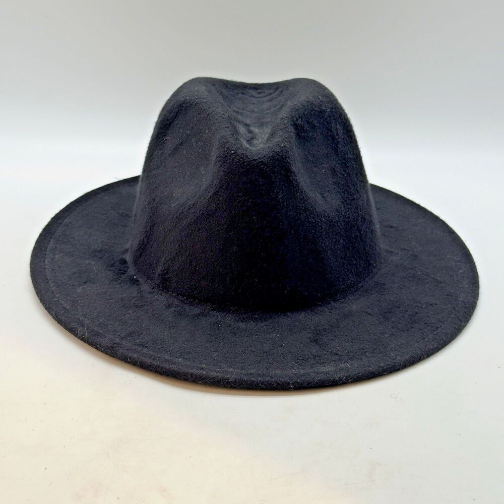 Black Felt Fedora Unisex Adults OSFM Adjustable Hat Classic Cosplay Costume